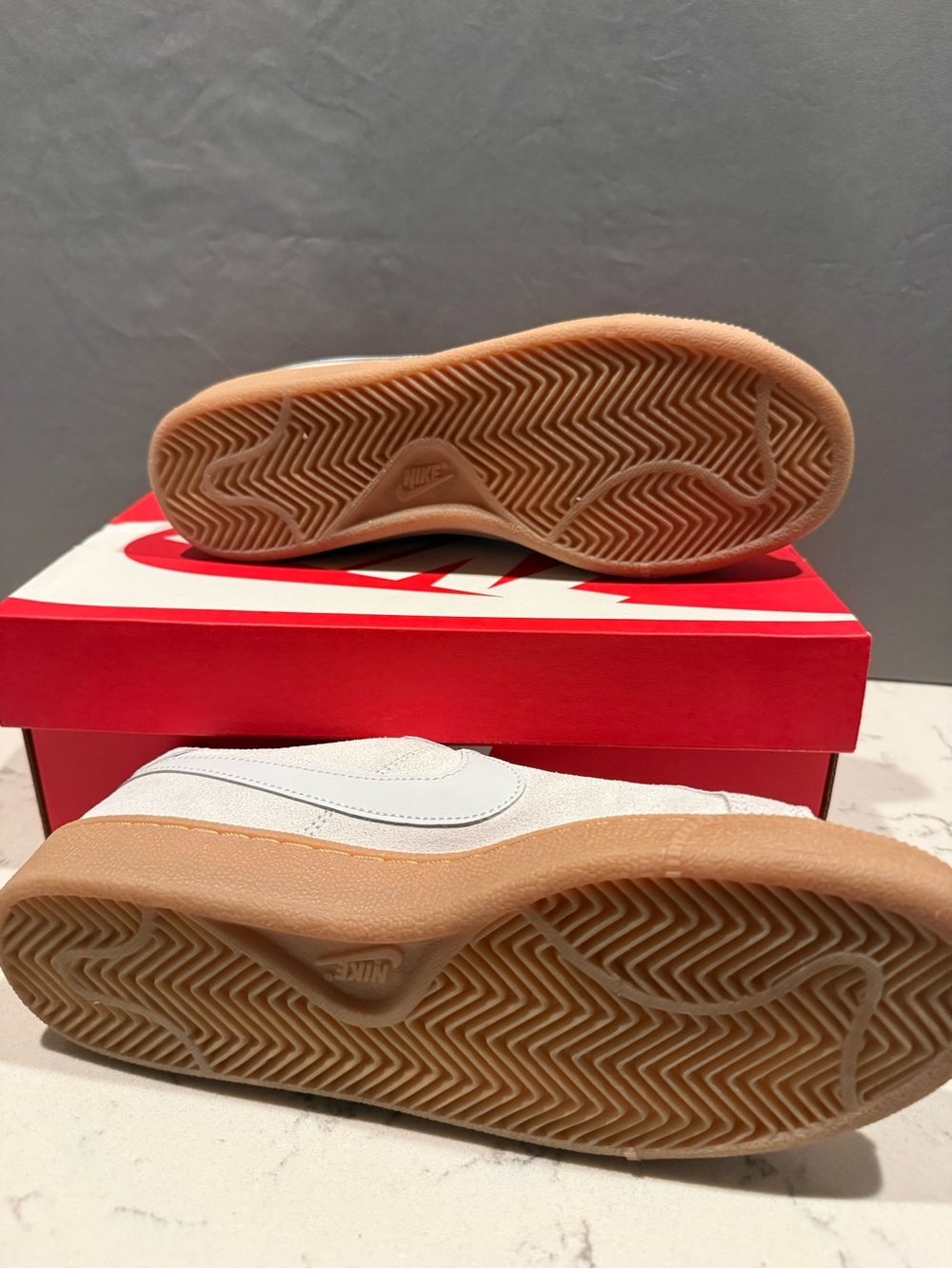 Nike Light Gray Suede Sneakers with Gum Sole - Picture 7 of 10
